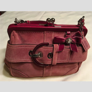 Rare Dusty Rose Suede Coach Purse